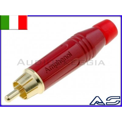 N.2 connettori Amphenol RCA maschi ROSSO