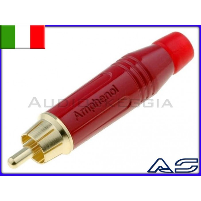 N.2 connettori Amphenol RCA maschi ROSSO