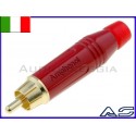 N.2 connettori Amphenol RCA maschi ROSSO