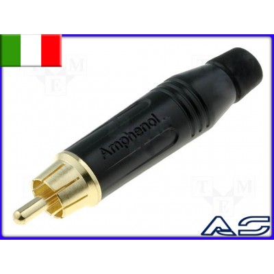 N.2 connettori Amphenol RCA maschi NERO