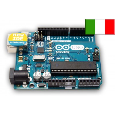 Scheda Arduino UNO R3 Originale made in Italy. Esperimenti elettronica.